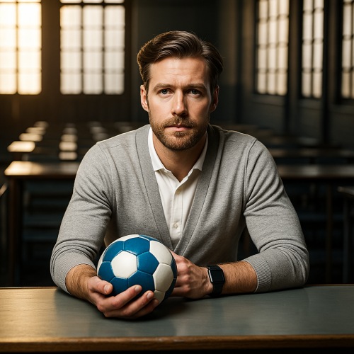 Un parieur qui tient un ballon dans sa main