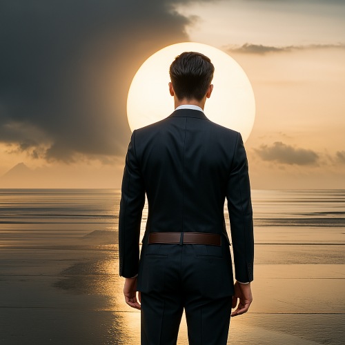 Un de dos face au soleil qui évalue les risques