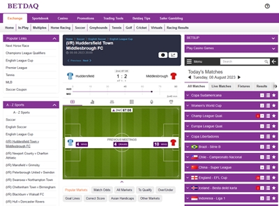 Interface d’exchange lors d’un match de football