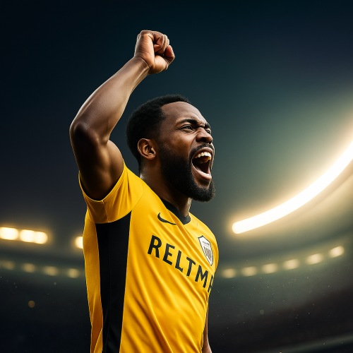 Un footballer qui est heureux d'être libre